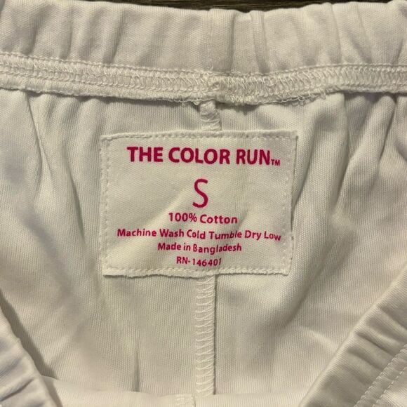 The Color Run Women's Sz Small Running Shorts Color This White Pink 5K Athletic - Picture 3 of 3